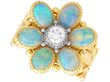 Floral Opal Ring in Yellow Gold for Sale