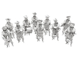 Silver Musician Models Table Figures