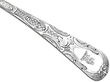 Georgian Silver Salad Server handle detail