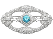 Art Deco High Zircon Brooch with Diamonds for Sale