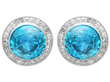 Vintage Blue Zircon Earrings with Diamonds