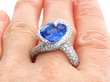 Sri Lankan Sapphire and Diamond Ring by Wempe on Finger