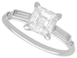Antique Square Cut Diamond Engagement Ring 
