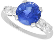 Vintage Round Sapphire Ring with Diamonds for Sale