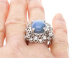 Platinum Star Sapphire Ring on finger