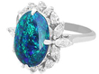 Black Opal and Diamond Ring in Platinum