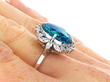 Vintage Black Opal and Diamond Ring in Platinum on hand