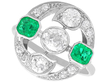 1920s Emerald and Diamond Ring in White Gold