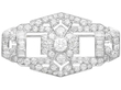 Art Deco 5.03 Carat Diamond Brooch in Platinum 
