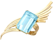 Vintage Aquamarine Gold Brooch for Sale
