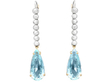 Pear Cut Aquamarine Drop Earrings with Diamonds