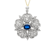 Late 19th Century Sapphire and Diamond Floral Brooch