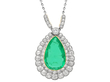 Antique Pear Cut Emerald Pendant for Sale