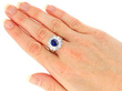 wearing Bezel Set Sapphire Cluster Ring in White Gold