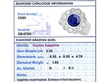 Bezel Set Sapphire Cluster Ring in White Gold grading card