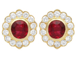 18ct Gold Ruby and Diamond Earrings for Sale