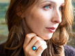 turquoise and sapphire ring on hand