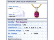 Cushion Cut Pink Sapphire Pendant grading card