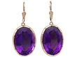 Large Amethyst Earrings in Gold for Sale