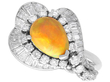 Opal and Baguette Diamond Ring in Platinum