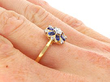 Floral Sapphire Ring in Yellow Gold on hand