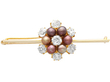 Natural Antique Pearl and Diamond Brooch