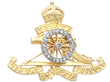 Gold Royal Artillery Brooch with Diamonds