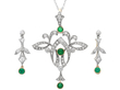 Antique Emerald and Diamond Pendant Brooch