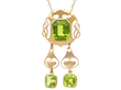 Peridot Necklace Gold in Arts and Crafts Style