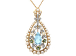 Edwardian Garnet, Pearl and Aquamarine Pendant for Sale