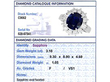 Blue Sapphire and Diamond Platinum Cluster Ring grading card