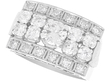 Chunky Platinum and Multi Diamond Ring