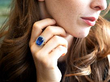 sapphire cocktail ring on hand