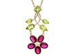 Antique Garnet Pendant with Peridot in Rose Gold