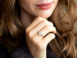 wearing 2.5 Carat Diamond Solitaire with Baguettes