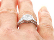 2.5 Carat Diamond Solitaire with Baguettes on finger