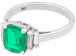 Emerald Ring with Baguette Diamonds