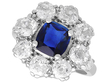 1920s Cushion Cut Sapphire Cluster Ring for Sale