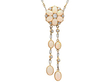 Boxed Antique Opal Double Drop Necklace in Gold