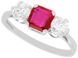 Three Stone Ruby and Diamond Ring for Sale