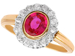 Bezel Set Ruby Cluster Ring in Gold