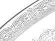Decorative Sterling Silver Serving Tray with Handles detail