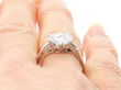 1930s Diamond Solitaire Engagement Ring on Finger