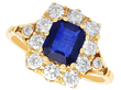 18ct Gold Sapphire and Diamond Cluster Ring for Sale