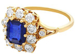 18ct yellow Gold Sapphire and Diamond Cluster Ring