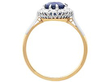 Side View of Oval Blue Sapphire Engagement Ring