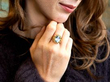 Wearing Vintage Gold and Aquamarine Ring