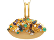 Multi Gemstone Gold Pendant Brooch