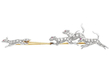 Victorian Diamond Fox Hunt Pin Brooch