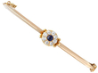 Antique Sapphire Cluster Gold Bangle for Sale